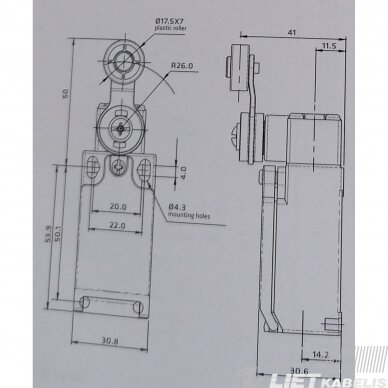 Jungiklis galinis FTN138Z11 1NC/1NO M16 GG 1 Jungiklis galinis FTN138Z11 1NC/1NO M16 GG 1