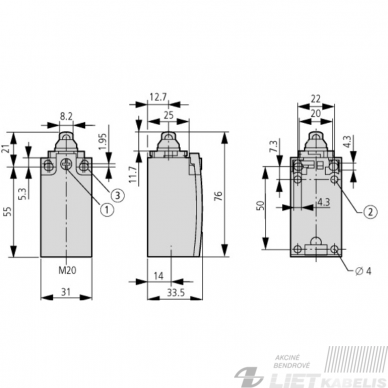Jungiklis galinis LS-11/RLA EATON 1 Jungiklis galinis LS-11/RLA EATON 1