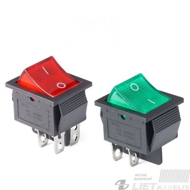 Jungiklis ON-OFF KF-DS-1/KCD4 16A, 250V, žalias hermetinis Jungiklis ON-OFF KF-DS-1/KCD4 16A, 250V, žalias hermetinis