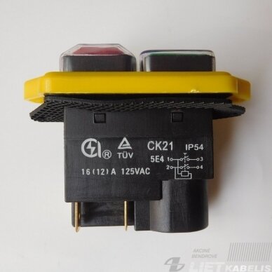 Jungiklis variklio paleidimui CK21 16A (12A) 5E4 250VAC IP54 1 Jungiklis variklio paleidimui CK21 16A (12A) 5E4 250VAC IP54 1