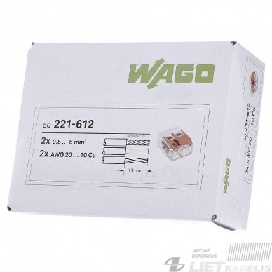 Jungtis 221-612, 2x0,5-6mm² 32A, Wago 1