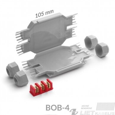 Jungtis gelinė BOB 4 3x4mm²pilka IP68, Raytech