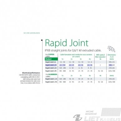 Jungtis gelinė Rapid Joint L10, 4-10mm², IPX8, Raytech 3 Jungtis gelinė Rapid Joint L10, 4-10mm², IPX8, Raytech 3