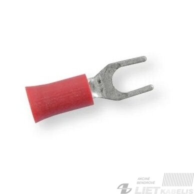 Antgalis šakutė izoliuotas 0,5-1,5mm² M6, raudona, Berner Antgalis šakutė izoliuotas 0,5-1,5mm² M6, raudona, Berner