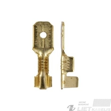 Antgalis plokščias kištukas neizoliuotas 1,0-2,5mm² 6,3x0,8 žalvaris, BERNER Antgalis plokščias kištukas neizoliuotas 1,0-2,5mm² 6,3x0,8 žalvaris, BERNER