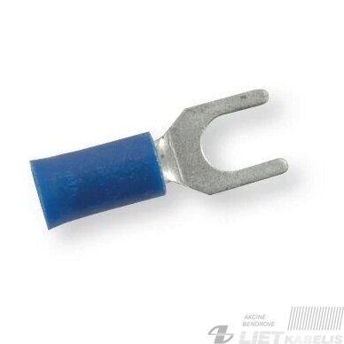 Antgalis šakutė izoliuotas 1,5-2,5mm² M5 šakutė, mėlyna, Berner Antgalis šakutė izoliuotas 1,5-2,5mm² M5 šakutė, mėlyna, Berner