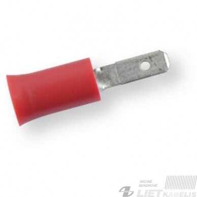 Antgalis plokščias kištukas izoliuotas 0,5-1,5mm² 2,8x0,8 raudonas, BERNER Antgalis plokščias kištukas izoliuotas 0,5-1,5mm² 2,8x0,8 raudonas, BERNER