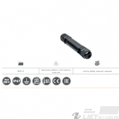 Mova kabeliui sujungti CNP25-3P 3x0.5-2.5mm2 IP68 1