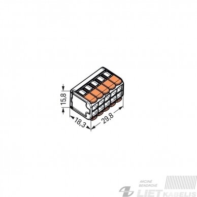 Jungtis universali 10x0.2-4mm², 450V, 32A, 221-420, Wago 1 Jungtis universali 10x0.2-4mm², 450V, 32A, 221-420, Wago 1