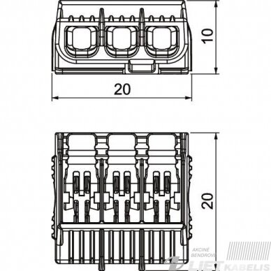 Jungtis universali HSK43 3x0.2-4mm², 32A, OBO 1 Jungtis universali HSK43 3x0.2-4mm², 32A, OBO 1