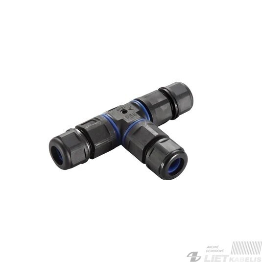 Jungtis laidams CNP373 3x1,5mm² 3 iš 1 į 2 T forma, IP68 Jungtis laidams CNP373 3x1,5mm² 3 iš 1 į 2 T forma, IP68