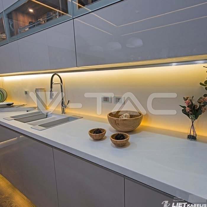 Juosta LED 17W/m, 12V,  204LED/m,  3000K, 1700Lm/1m,  V-TAC 2