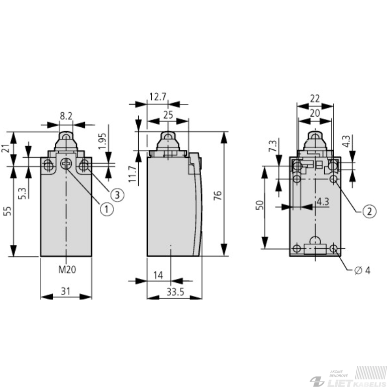Jungiklis galinis LS-11/RLA EATON 1 Jungiklis galinis LS-11/RLA EATON 1