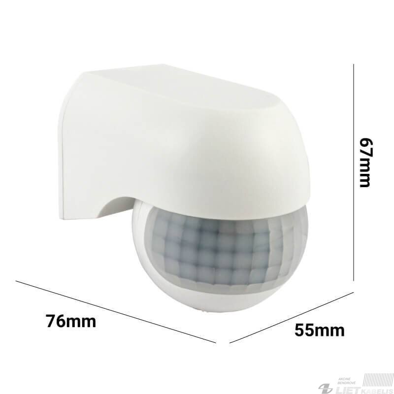 Infraraudonųjų spindulių judesio daviklis 180°, 12m, 800W, pridedamas, IP44, EUROLIGHT 1