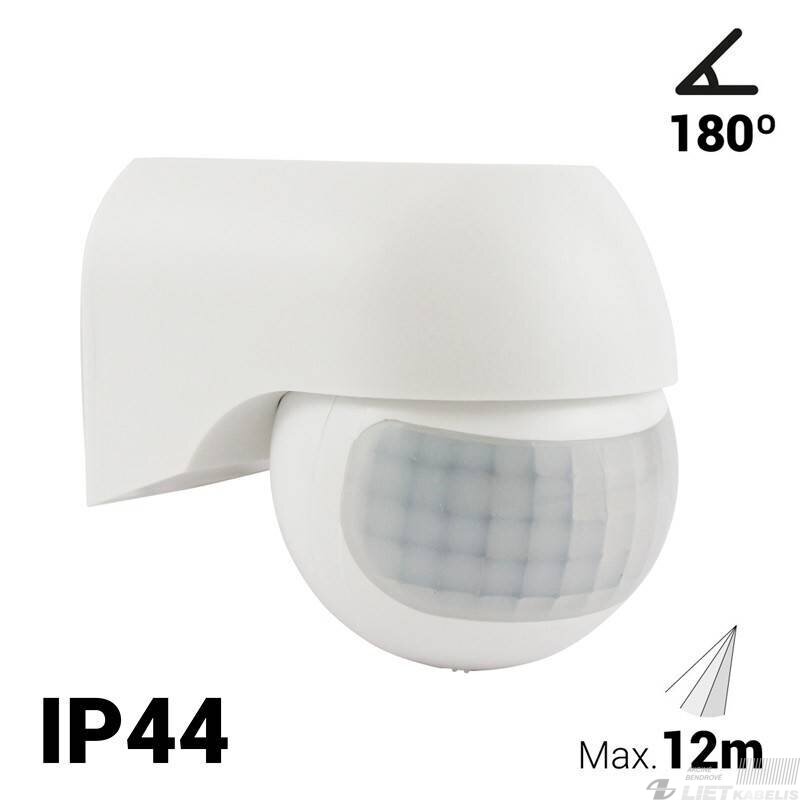 Infraraudonųjų spindulių judesio daviklis 180°, 12m, 800W, pridedamas, IP44, EUROLIGHT 2