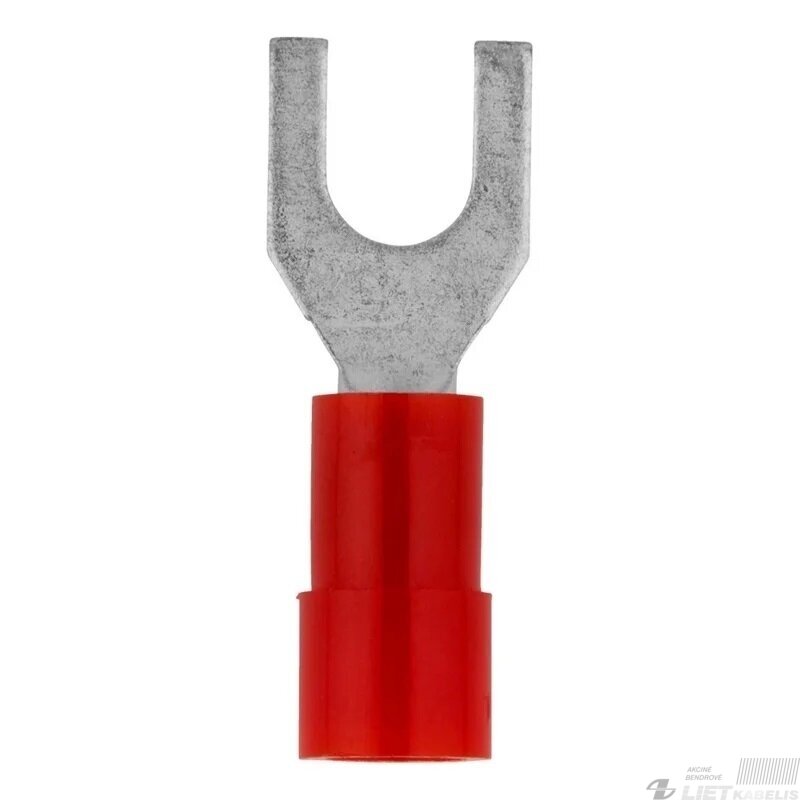 Antgalis šakutė izoliuotas M4, 05,-1,5mm², raudona, BERNER Antgalis šakutė izoliuotas M4, 05,-1,5mm², raudona, BERNER