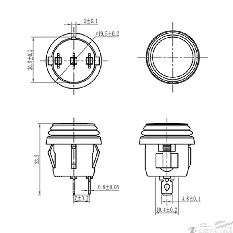 Jungtukas KCD1 1300W, apvalus,IP44, GTV 1 Jungtukas KCD1 1300W, apvalus,IP44, GTV 1