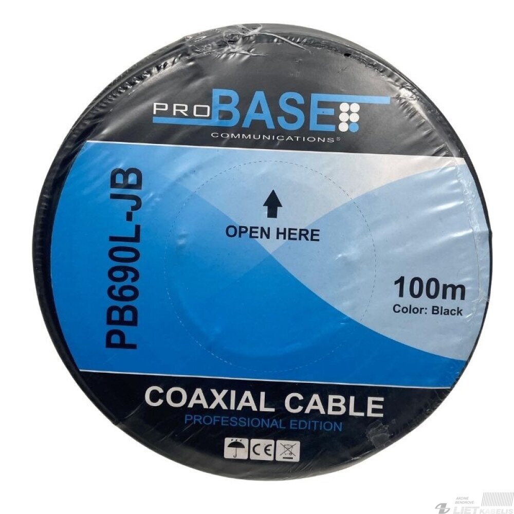 Kabelis TV RG6U PB690L-JB su geliu, PRO BASE 1