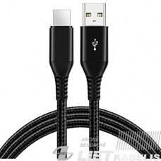 Kabelis USB 60W, micro USB, nylon, 1m, Data Cable
