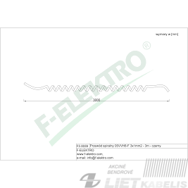 Kabelis spiralinis 3x1,0mm², juodas, 3m, F-ELEKTRO 1 Kabelis spiralinis 3x1,0mm², juodas, 3m, F-ELEKTRO 1