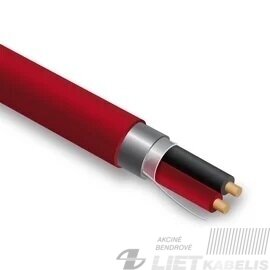Priešgaisrinis signalizacijos kabelis PB-1x2x0,5mm raudonas, nedegegus, ekranuotas Priešgaisrinis signalizacijos kabelis PB-1x2x0,5mm raudonas, nedegegus, ekranuotas