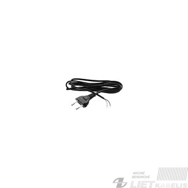 Kabelis 2x0,75mm² 1,5m su kištuku, juodas Kabelis 2x0,75mm² 1,5m su kištuku, juodas