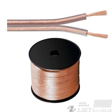 Kabelis garsiakalbiams CCA 2x2mm² skaidrus, KAB0359, Cabletech Kabelis garsiakalbiams CCA 2x2mm² skaidrus, KAB0359, Cabletech