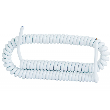 Kabelis lanstus spiralinis 05VVH8-F 3x1.0mm², baltas, 3m, F-ELEKTRO