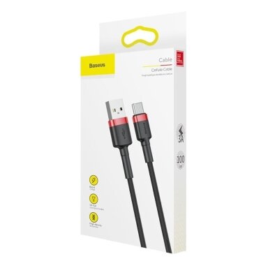 Kabelis USB2.0 A kištukas - IP Lightning kištukas 2.0m QC3.0 su nailoniniu šarvu Cafule pilkas/juodas BASEUS