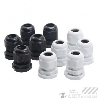 Kabelio sandariklis M20x1,5 7-12mm juodas IP68 Kabelio sandariklis M20x1,5 7-12mm juodas IP68
