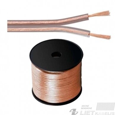 Kabelis garsiakalbiams CCA 2x0.75 skaidrus, KAB0356, Cabletech Kabelis garsiakalbiams CCA 2x0.75 skaidrus, KAB0356, Cabletech