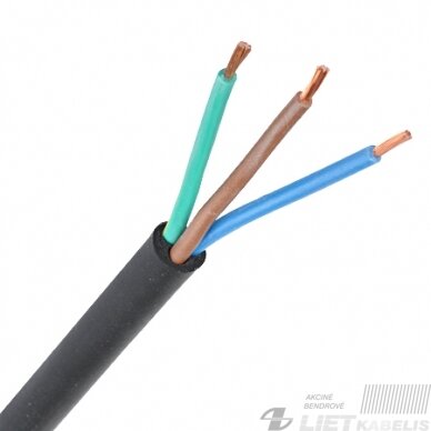 Lankstus kabelis su gumos izoliacija H05RR-F 3x0.75mm² Elektrokabel Lankstus kabelis su gumos izoliacija H05RR-F 3x0.75mm² Elektrokabel