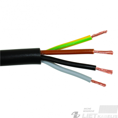 Lankstus kabelis gumine izoliacija H05RR-F 4x1,0mm² Elektrokabel Lankstus kabelis gumine izoliacija H05RR-F 4x1,0mm² Elektrokabel