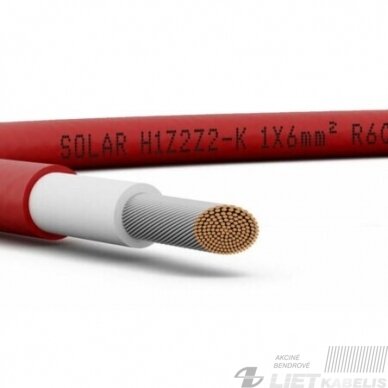 Kabelis H1Z2Z2-K 1x6 DC, 1kV saulės moduliams, behalogeninis, SOLAR, TTcables Kabelis H1Z2Z2-K 1x6 DC, 1kV saulės moduliams, behalogeninis, SOLAR, TTcables