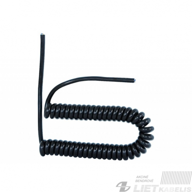Kabelis spiralinis 3x1,5mm², juodas, 5m, F-ELEKTRO Kabelis spiralinis 3x1,5mm², juodas, 5m, F-ELEKTRO