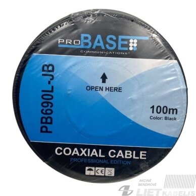 Kabelis TV RG6U PB690L-JB su geliu, PRO BASE 1 Kabelis TV RG6U PB690L-JB su geliu, PRO BASE 1