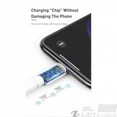 Kabelis USB C kištukas -IP Lightning kištukas 1.0m QC3.0 PD baltas ,BASEUS 1