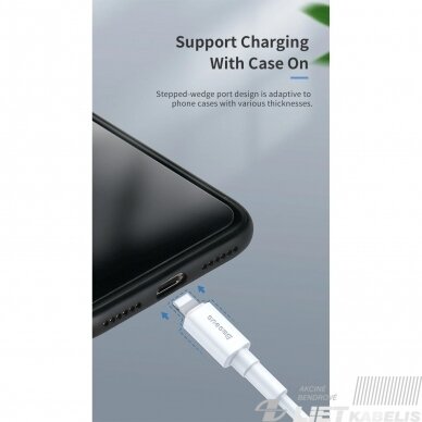 Kabelis USB C kištukas -IP Lightning kištukas 1.0m QC3.0 PD baltas ,BASEUS 2 Kabelis USB C kištukas -IP Lightning kištukas 1.0m QC3.0 PD baltas ,BASEUS 2