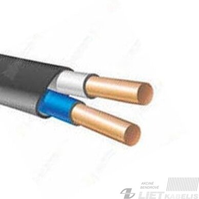 Varinis jėgos kabelis VVG 2x10mm², Lietkabelis Varinis jėgos kabelis VVG 2x10mm², Lietkabelis