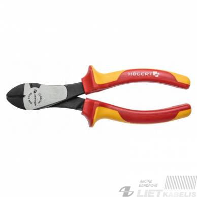Kandiklinės replės, šoninio kandimo 180mm, 1000V, HOGERT 1
