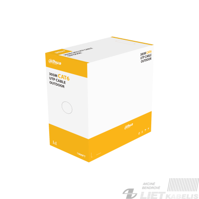 Kabelis kompiuteriui UTP-CAT.6 4x2x0.5 (lauko), DAHUA 1 Kabelis kompiuteriui UTP-CAT.6 4x2x0.5 (lauko), DAHUA 1