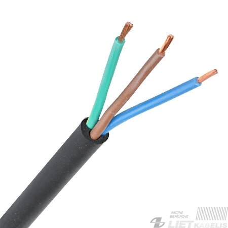 Lankstus kabelis su gumos izoliacija H05RR-F 3x0.75mm² Elektrokabel Lankstus kabelis su gumos izoliacija H05RR-F 3x0.75mm² Elektrokabel