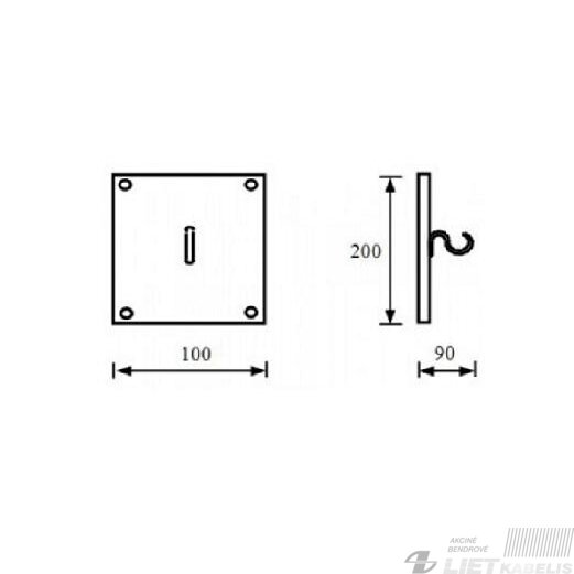 Kablys su cinkuota plokšte AK (E-245) Kablys su cinkuota plokšte AK (E-245)