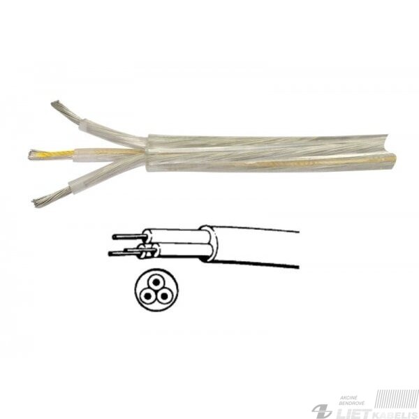 Kabelis 03VV-F 3G0,75mm² skaidrus Simech 1 Kabelis 03VV-F 3G0,75mm² skaidrus Simech 1
