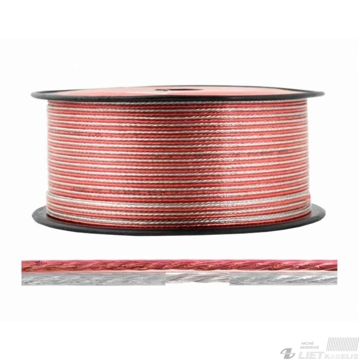 Kabelis garsiakalbiams CCA 2x0.5 skaidrus, LXK603, Cabletech Kabelis garsiakalbiams CCA 2x0.5 skaidrus, LXK603, Cabletech