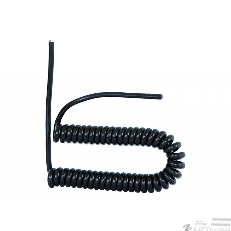 Kabelis spiralinis 3x1,0mm², juodas, 3m, F-ELEKTRO Kabelis spiralinis 3x1,0mm², juodas, 3m, F-ELEKTRO