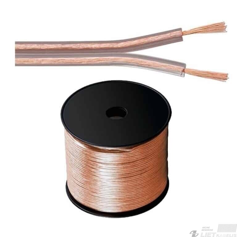 Kabelis garsiakalbiams CCA 2x0.75 skaidrus, KAB0356, Cabletech Kabelis garsiakalbiams CCA 2x0.75 skaidrus, KAB0356, Cabletech