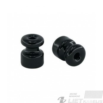 Keramikiniai izoliatoriai aukštis 22mm juodi Vintage Keramikiniai izoliatoriai aukštis 22mm juodi Vintage