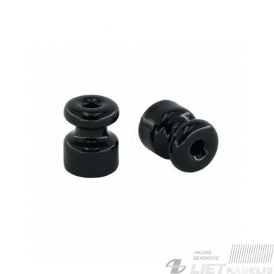 Keramikiniai izoliatoriai aukštis 22mm juodi Vintage Keramikiniai izoliatoriai aukštis 22mm juodi Vintage