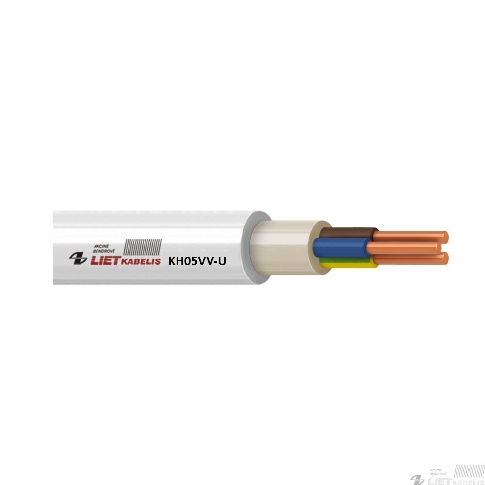Varinis monolitinis kabelis KH05VV-U 2x1,5 mm², Lietkabelis